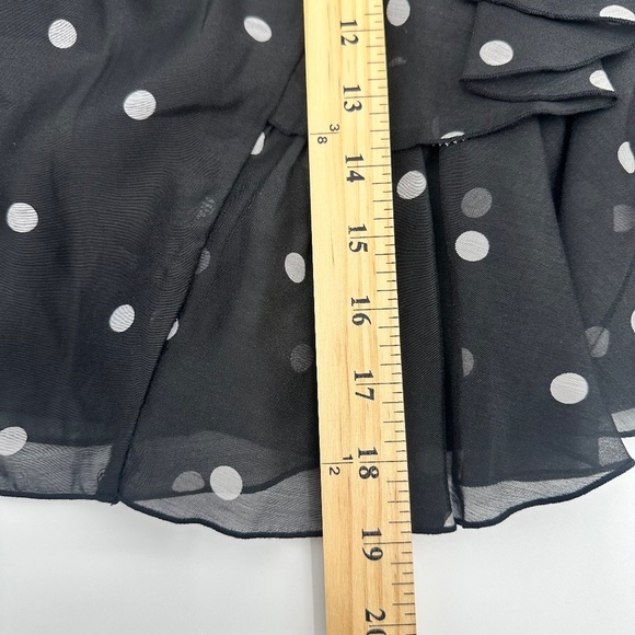 HM Skirt Women 4 NEW Black Coquette Whimsigoth Chiffon Polka Dots Tiered Pull On - Picture 10 of 10
